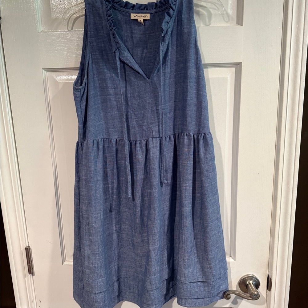 Chambray Tie-Neck Sundress